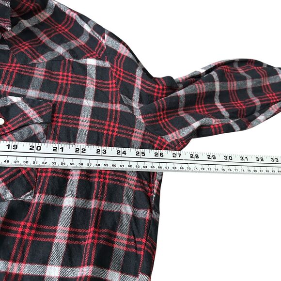 Ely Cattleman Western Flannel Shirt Men’s XL Red Pearl Snap Button Up Plaid - Picture 8 of 10